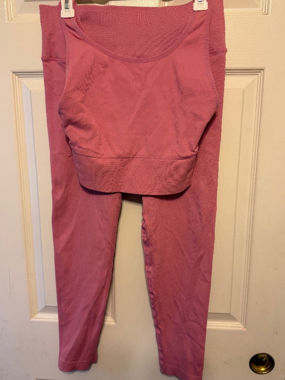Womens Leggings and Sport Bra Set Victoria Secret Seamless XL Pink